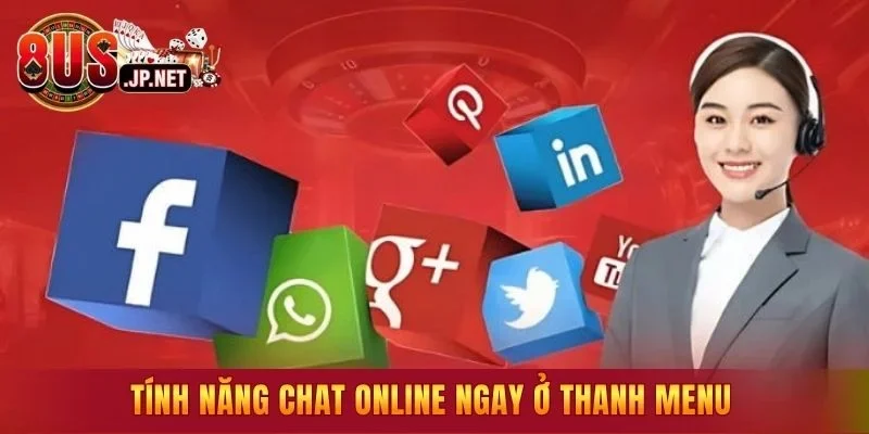Tính năng chat online ngay ở thanh menu